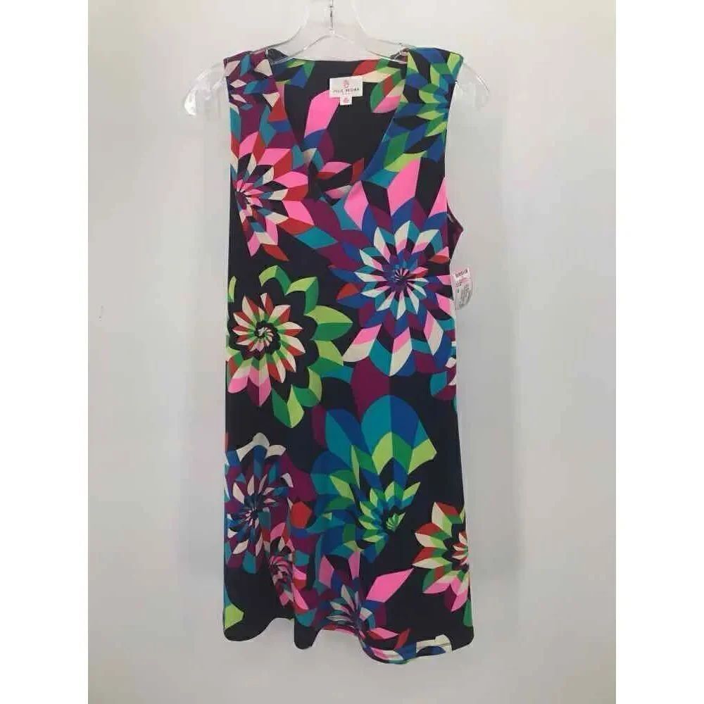 Julie Brown Women's M Kaleidoscope Print Shift Dress Colorful Geometric Floral